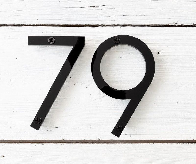 5 Inch House Number 1 Black Modern House Number,Acrylic Outside Address Numbers for Door Mailbox Street Easy Flush or Floating Mount for Exterior Address Display, Garage Gates,and Farmhouses(Number 1) 5 Inch No 1