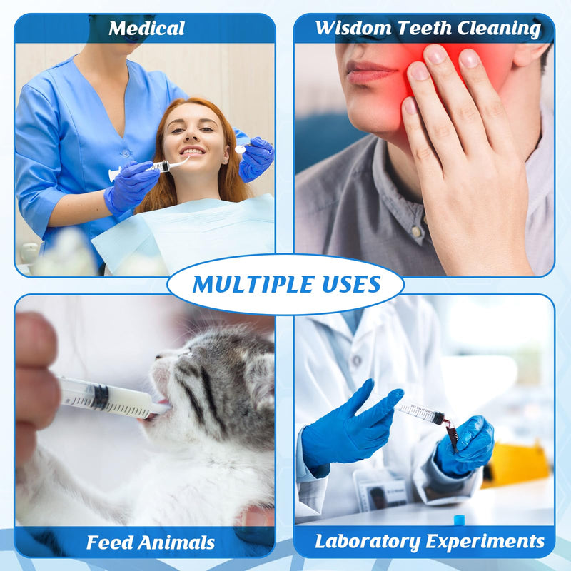 Wisdom Teeth Syringe,12ml Dental Syringe with Curved Tip & Measurement, Sterile Individually Package Dental Irrigation Syringe for Oral Dental Care, Tonsil Stones Removing, Lab, Liquid, Feeding (10 Pack) Curved Tip 10 Pack Plastic