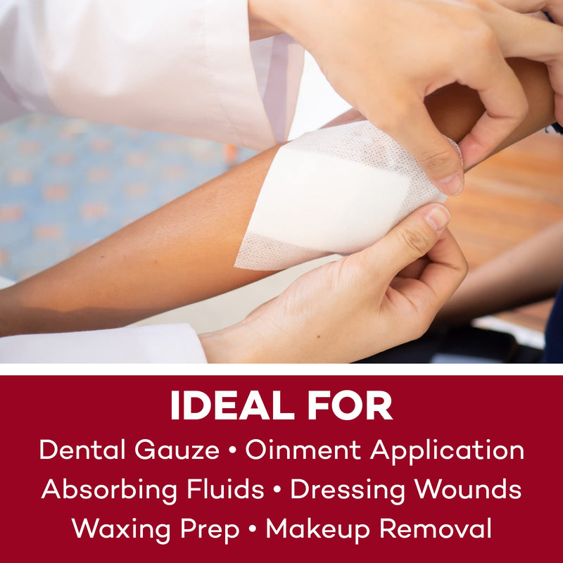 Dealmed 4" x 4" Non-Woven Gauze Sponges, 4-Ply All-Purpose Non-Sterile Gauze Pads, Absorbent Dental Gauze Wound Care for First Aid Kit/Medical Facilities, 200 Count (Pack of 1) Pack of 1