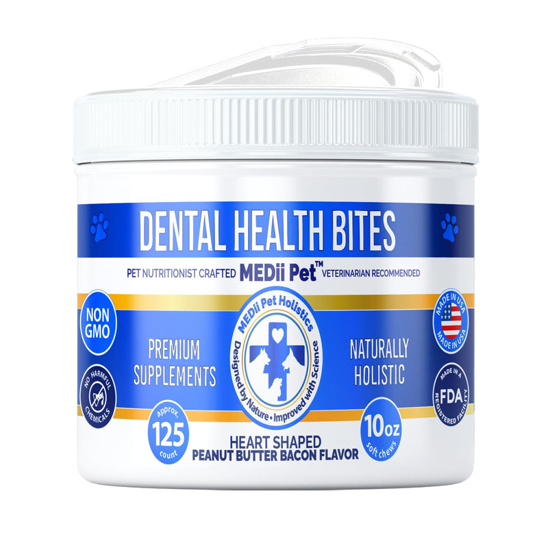 Soft Dog Dental Chews: Cleans Dog Teeth + Dog Breath Freshner. Removes Tartar & Plaque. Comparable to Greenies and Dentastix, for All Dog Teeth Cleaning. 10oz 125 Hearts Tasty Flavor - PawsPlanet Australia