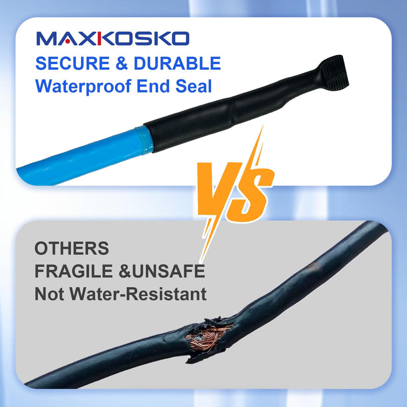 MAXKOSKO 6Feet Water Pipe Heat Trace Kit with Thermostat for Pipe Freeze Protection, 8.2 Ft x 2 In Self-Adhesive Outdoor Water Pipe Insulation Tape for 120V Electric Pipe Heat Cable Anti-freeze 6-Feet