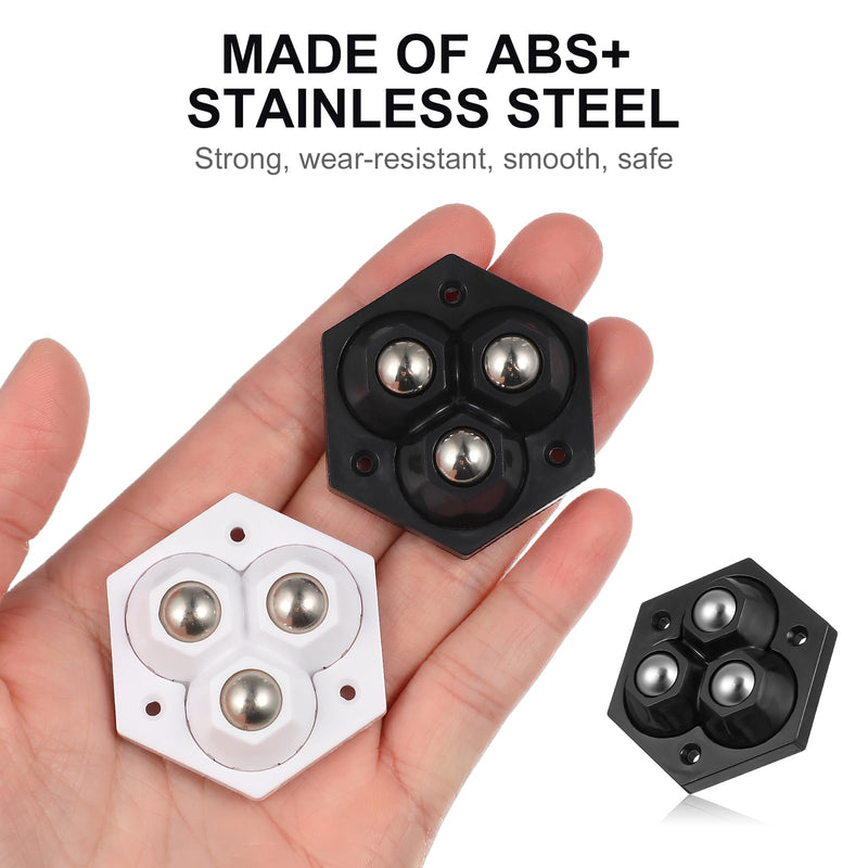 Self Adhesive Caster Wheels Mini Swivel Wheels 360 Degree Rotation Sticky Pulley for Furniture 4 Black 4 White