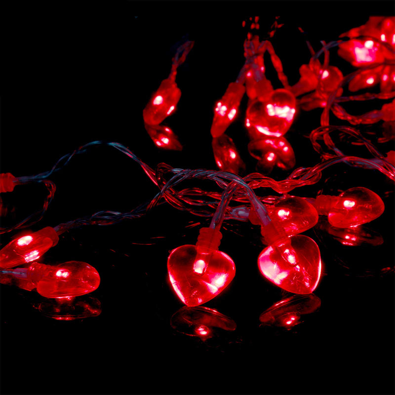 Luditek 14.7ft 40LED Valentines Day Decorations String Lights, Battery Operated Heart Shape Hanging Garland Valentines Day Decor for Indoor Outdoor Home Room Party Wedding 1 PACK