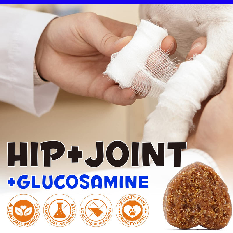 Joint & Hip Chews for Dogs, Dog Hip and Joint Supplement with Glucosamine, MSM, Vitamin & Turmeric Support Mobility & Joint Pain Relief for Small, Medium and Large Dogs - 150 Soft Chews / Duck Flavor