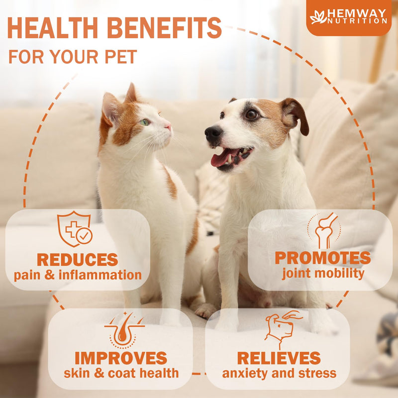 (4-Pack) Organic Hеmp Oil for Dogs and Cats - Hip and Joint Support - Skin and Coat Health - Pet Calming Drop - Omega 3-6-9 and Vitamins - Vet Approved 4-Pack