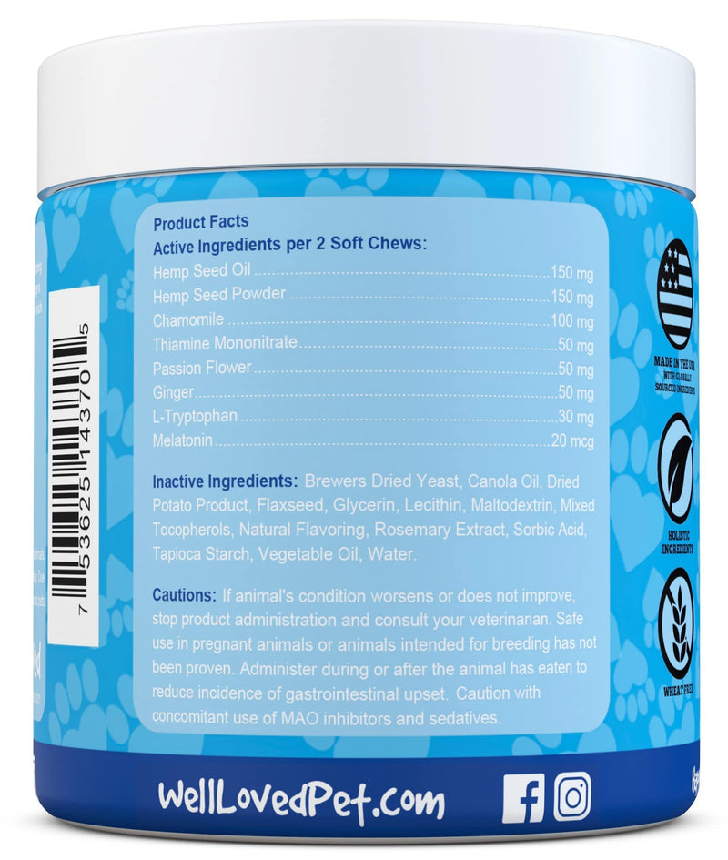 Well Loved Calming Chews for Dogs + Glucosamine for Dogs Hip and Joint Supplement, Vet Developed, Made in The USA, Natural Ingredients