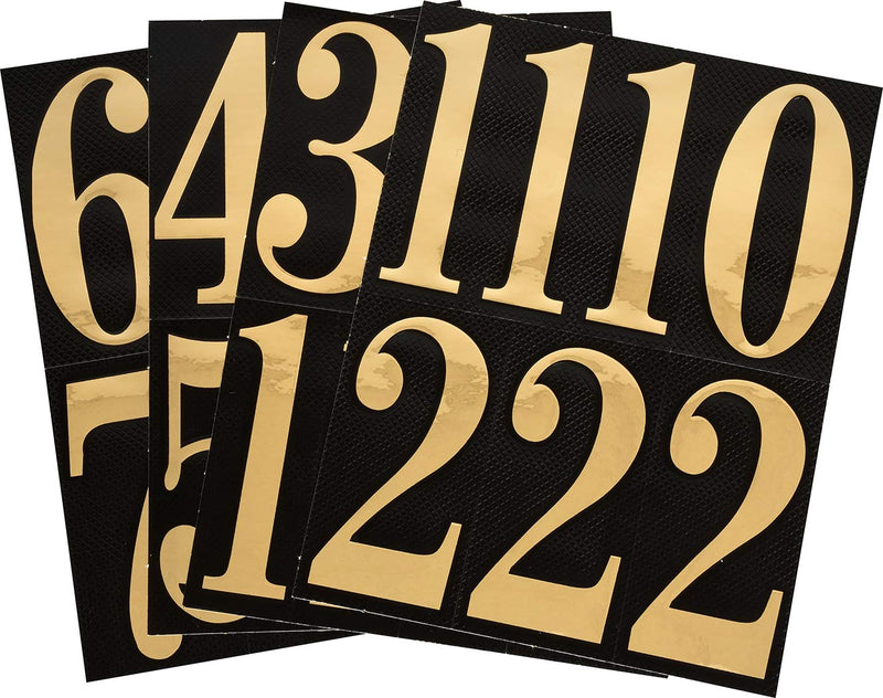 Hillman 842276 Black and Gold Mailbox Number Pack, 3-Inch 3 Inch
