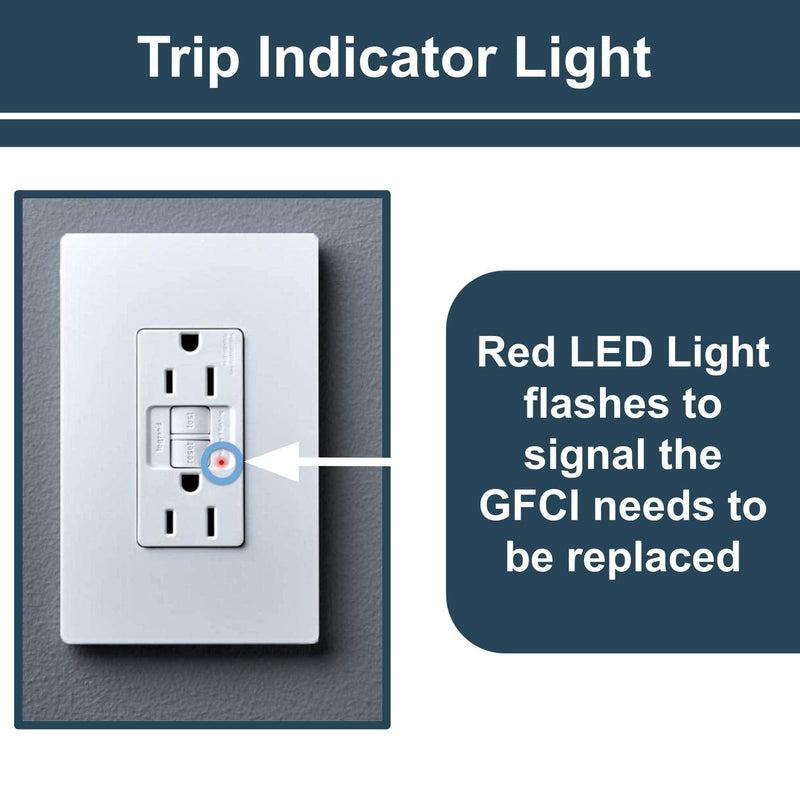 Legrand radiant 1597NTLTRDBCC4 15 Amp Night Light GFCI Self Test Tamper-Resistant Decorator Duplex Outlet with Cool Touch LED, Dark Bronze (1 Count) 1 Pack With Nightlight