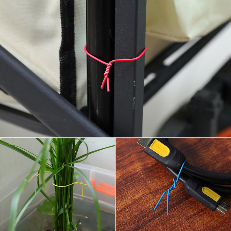 200 Pcs 6 inch Garden Twist Tie, Round Plastic Twist Ties for Plants, Vines and Wrapping Cords or Christmas Tree Gardening Plants Growth and Care, Office Home Cable Organization (Green) Green