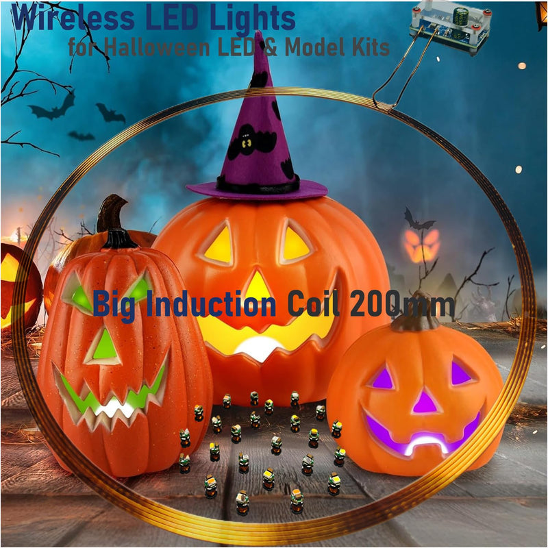 Mini LED Lights，200mm Large Induction Coil and 18PCS Colorful Mini Led Lights for Art & Craft Kits Add Life Fun (Mixed Color) Mixed Color
