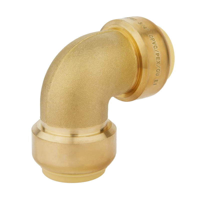 6Pcs EFIELD 3/4 Inch X 3/4 Inch Elbow Push-Fit Brass Fitting(PF049-6) 3/4" x 3/4"(Pack of 6)