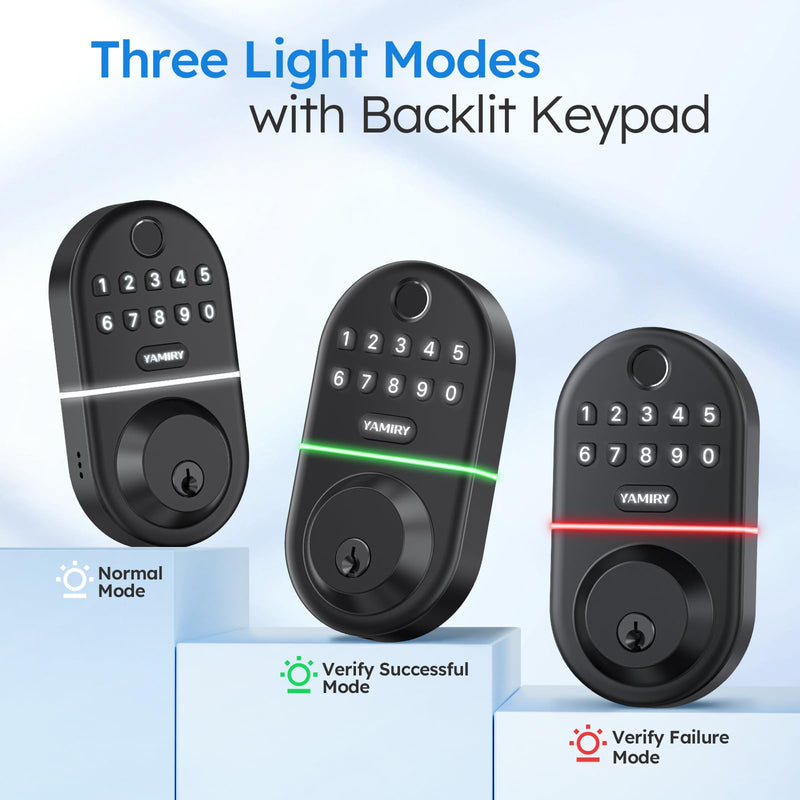 Electronic Keypad Deadbolt, Fingerprint Door Lock,Keyless Entry Digital Lock for Front Door, Smart Deadbolt,Easy Installation