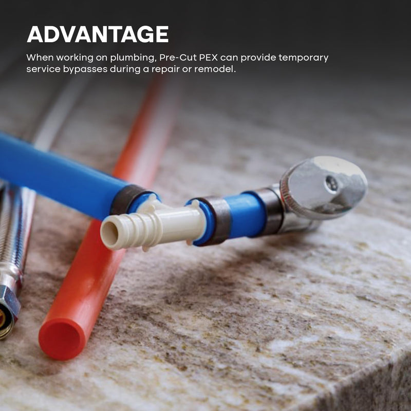 SUPPLYGIANT 3/4" x 4 Ft PEX-B Tube Stick, Pack of 2 Red and 2 Blue Pex Tubing for Potable Water Line Hot Water Plumbing, for Indoor/Outdoor Use 4.0