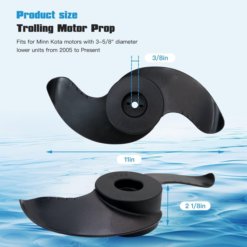 New MKP-32 Trolling Motor Prop Fit for Minn Kota Endura 46, 50, 55; Endura C2 50, 55; Endura Max 50, 55, Fits 3-5/8" Motor Diameter, Replaces ‎2091160 1378131 1865017
