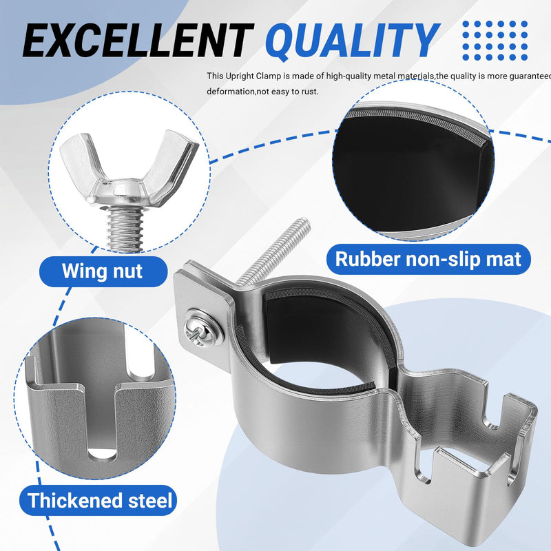 Zonon 4 Pcs Adjustable Upright Clamp Pipe and Drape Clamps Works with 1.5" or 2" Diameter Brackets for Wedding, Banquets, Events, Exhibitions, Parties Backdrop Hanging Accessories