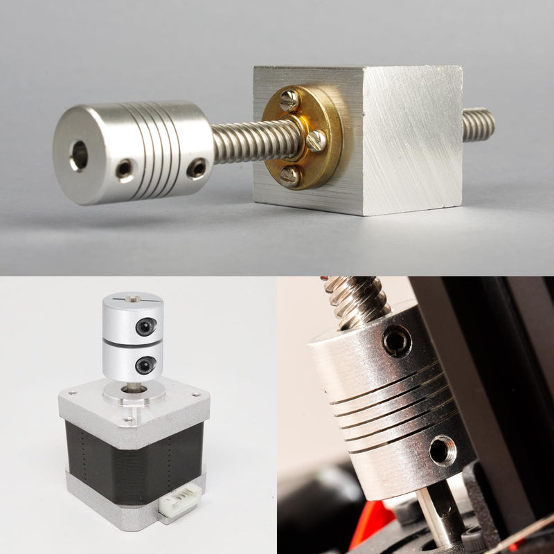 uxcell 2pcs Shaft Coupling 6.35mm to 10mm Aluminium Single Split Clamping Coupling, Rigid Stepper Motor Wheel Coupler Joint Connector for DIY Model, 3D Printers