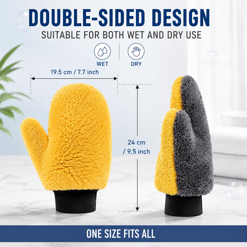 10 Pcs Paint Mitt Gloves Cleaning and Dusting Mitt with Thumb Painter and Decorating Gloves Reusable Coral Fleece Car Wash Mitt Deck Stain Applicator for Painter Decorators