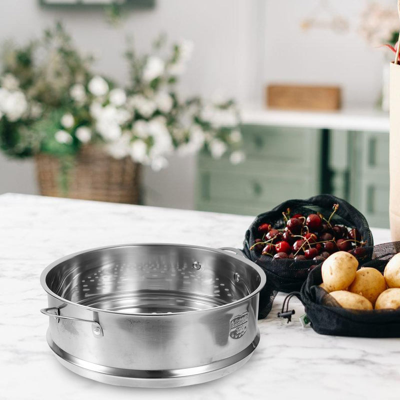 Amosfun Stainless Steel Steamer Basket 22Cm Steaming Insert Dishwasher Safe Steamer for Buns Rice Eggs Sweet Potatoes Potatoes Fish Seafood Corn Kitchen Cooking