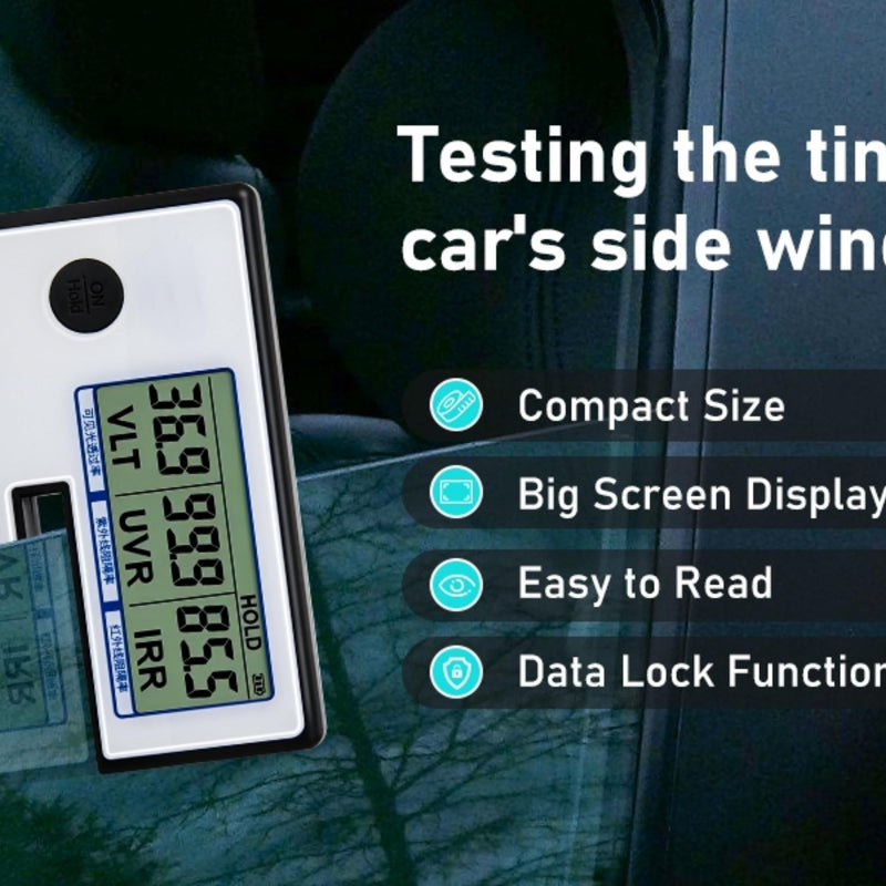 StrongBerry Professional 3-in-1 Solar Meter - Portable Window Tint Meter for Cars, Tests UV (365nm), IR (950nm) & VL (550nm) Rejection on Film, Glass & Auto Tint