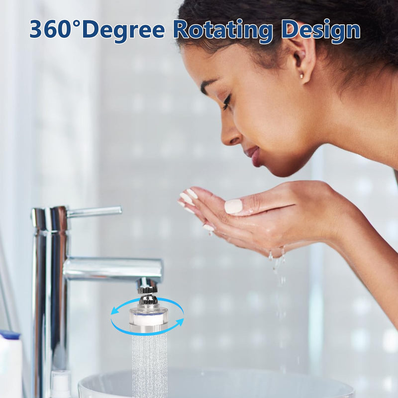 21Pcs Sink Water Filter with Filter Elements Set,Sink Faucet Filter 360°Rotating, Bathroom Sink Filter Removes Fluoride Hard Water, Faucet Filter Faucet Extender for Home Kitchen Sink 21PCS
