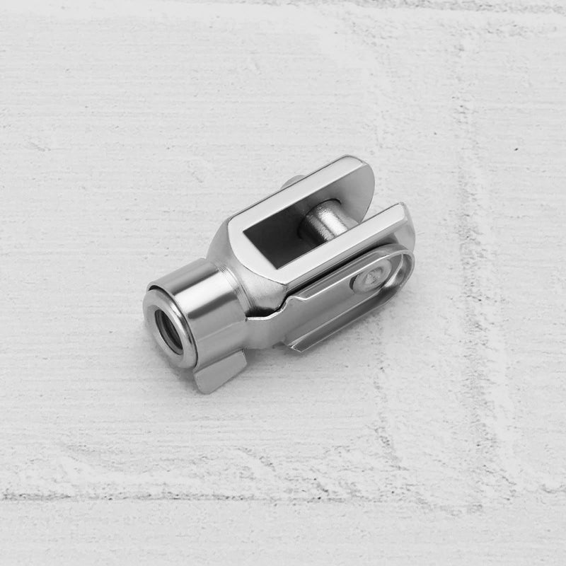 2Pcs M6x1 Thread 32mm Length Air Cylinder Rod Clevis End Clevis Fork End Yoke Joint with Spring Pin Steel Zinc Plated Y Connector for Electronic Automatic Equipment
