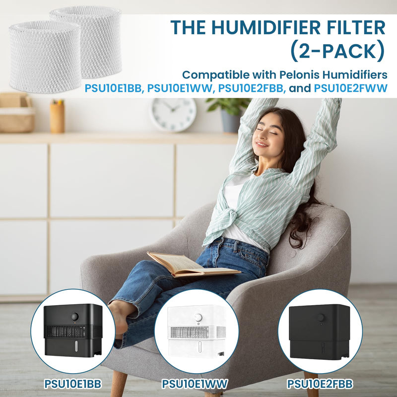 Humidifier Filter PSU10E1BB (2 Pack), Humidifier Wicking Filter Replacement