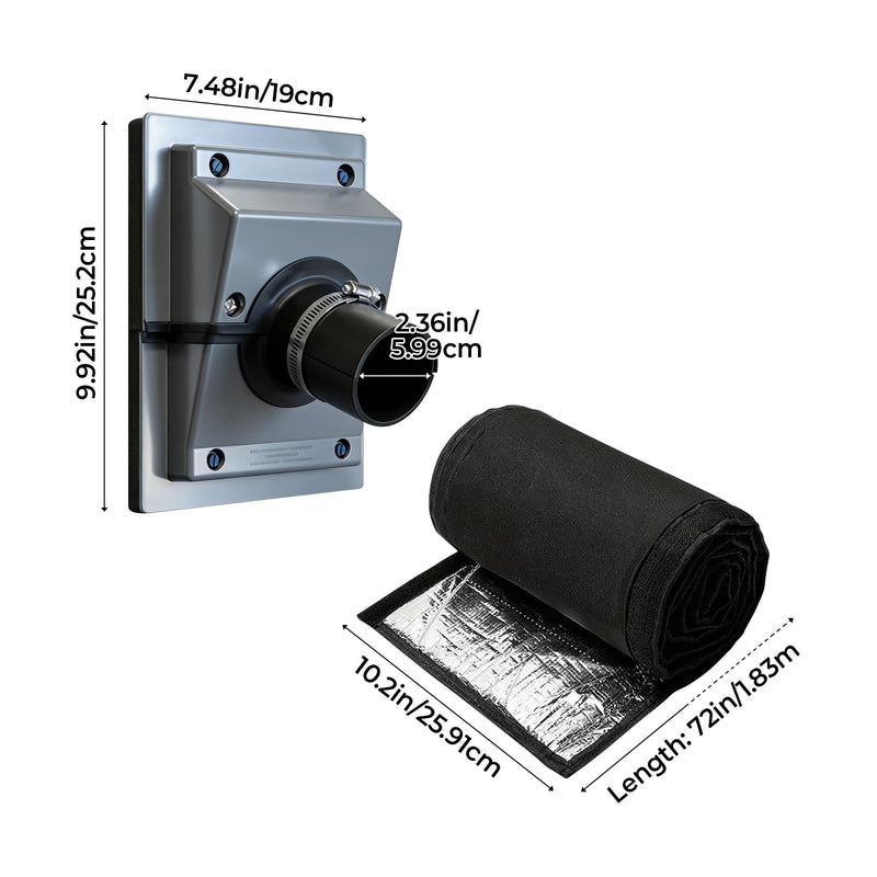 HVAC Wall Penetration Cover & 3-Layer Insulated Line Set Sleeve Kit