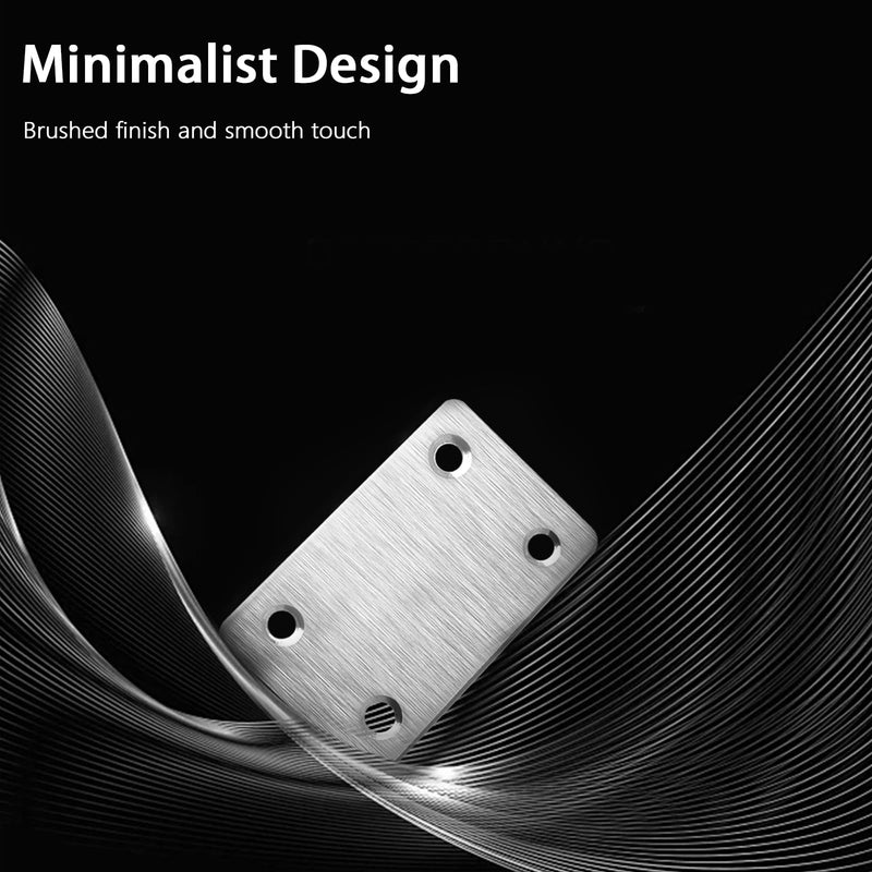 12 Pcs Mending Plate, 2.37 x 1.5 inch Stainless Steel Flat Plates with Holes, Straight Metal Mounting Braces Brackets Kit for Furniture, Wood Joint Connector and Fasteners (Silver) Silver