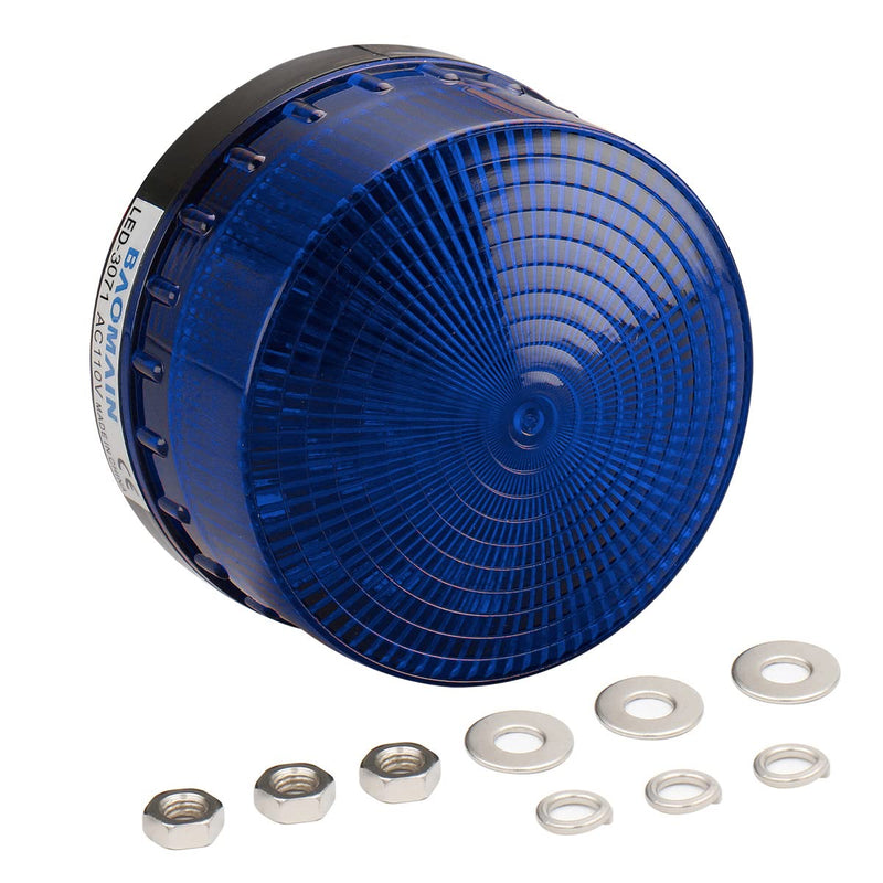 Baomain Blinking Signal Round Warning Light LED-3071 AC 110V 3W Blue