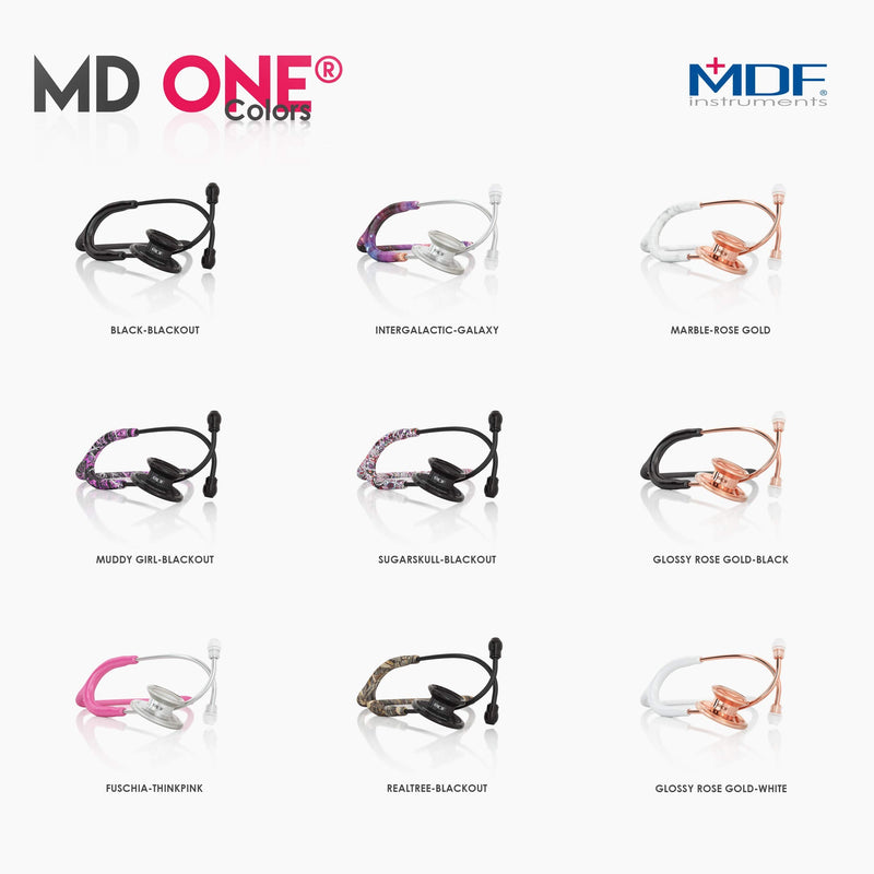 MDF Instruments, MD One Stainless Steel Stethoscope, Adult, Pink Tube, Silver Chestpieces-Headset, MDF77701