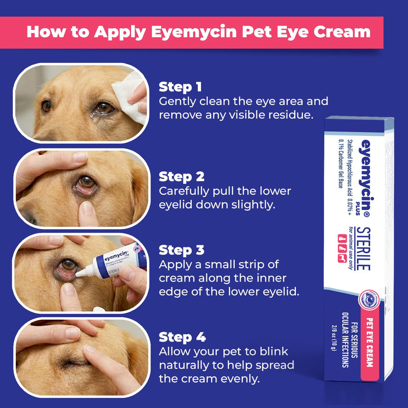 EYEMYCIN Pet Eye Health for Dogs, Cats, Cattle, Sheep, Horses, Birds and Puppies, Kitten (1 Pack) 1 PACK
