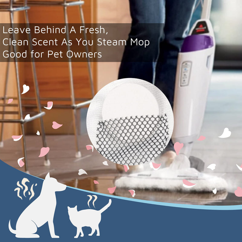 24 Pcs Fragrance Discs Compatible with Bissell Powerfresh and Symphony Series Steam Mop, Including 4 Different Scent Discs (12 Spring Breeze, 4 Lemon, 4 Jasmine, 4 Ocean Breeze)