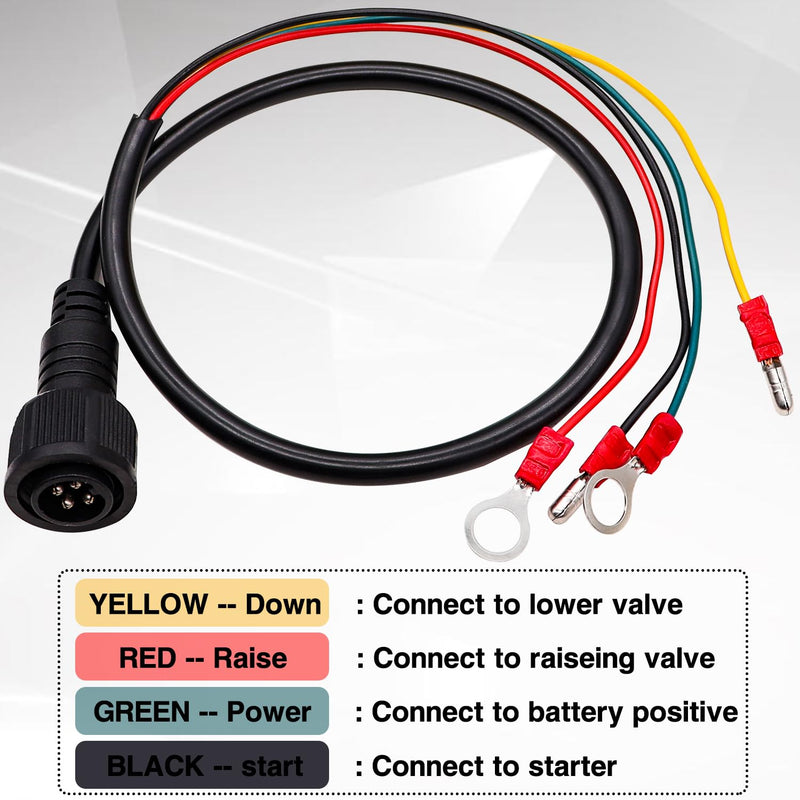 Taiss 4 Wire Dump Trailer Remote Control Switch 12V DC Dump Trailer Controller,Industrial Pushbutton Switches Up Down Control Switch for Truck Lift Unloading Trailer Tipper F-G018-4W