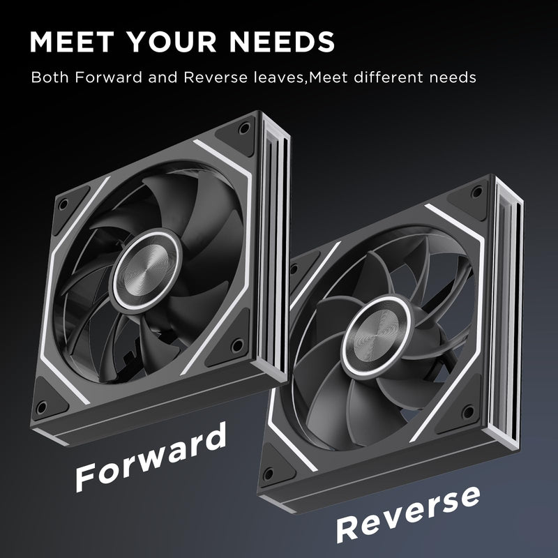 Prism4RS Ultra X3 120mm PC ARGB Computer Case Fans|Infinity Mirror|Daisy-Chain|4 PIN PWM 1850RPM(Black Reverse_Triple Pack) Black Reverse_3 Pack