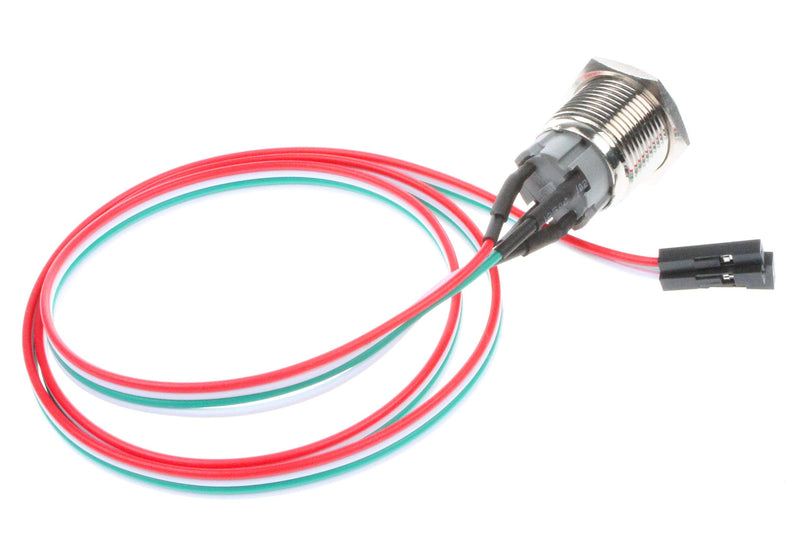 NOYITO 16mm Chassis Switch Metal Button Switch with 22inchs Extension Cable Red Yellow Blue Green Switch Symbol Suitable for Computer DIY Switch (16mm, Blue Symbol)