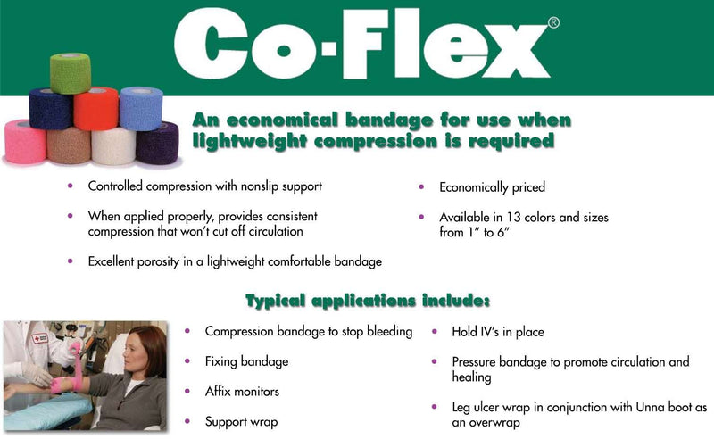 Andover CO-Flex 2"x5Yds Tan Flesh 3-Pack Cohesive Flexible Elastic Latex Bandage Compression Self Adherent Wrap Kids Children Vet Animals Pets Cats Dogs Horses 3200TN