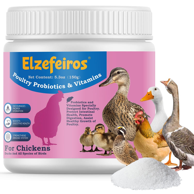 Chicken Probiotic & Vitamin Supplement for Immune Support & Egg Production,Digestive Aid and Hydration Support,Poultry Supplement for Chickens and Ducks and All Ages of Birds(5.3oz) 5.3OZ