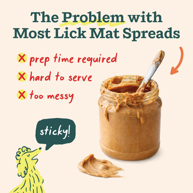 WOOF LickWells Doggy Dental - Teeth Cleaning Supplement and Breath Freshener for The FlipMat and LickMat - Postbiotic Squeezable Dog Treats to Support Oral Health for Dogs - 12 oz PB & Kelp Flavor.