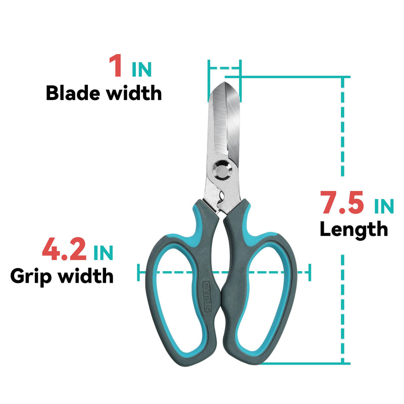 CYRUS Garden Shears Pruner Secateurs Pruning Scissors Flower Sharp Gardening hand tools Florist Bonsai Cutters Rose Snips BLUE