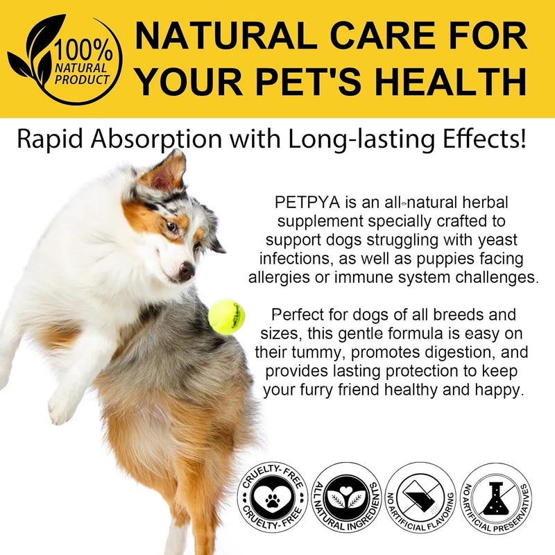 Natural Yeast Infection Treatment for Dogs, Support Healthy Itch Relief, Ear Paw Discomfort Care, Itch Relief for Dog, Inflammation Relief for Dogs, 60ml