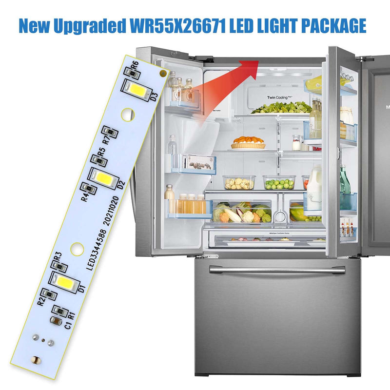 WR55X26671 LED Light Board for GE Refrigerators | Replacement for PS11767930, AP6035586, 4468532, EAP11767930 | Easy Installation 2PCS
