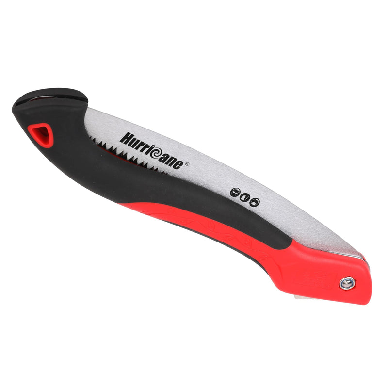 HURRICANE Folding Hand Saw, 10 Inch Pruning Saw, Hand Saw for Wood Cutting, Camping Tree Saw with SK5 Curved Blade, Triple-cut Razor Teeth, Outdoor Portable Saw for Tree Trimming, Gardening, Hiking