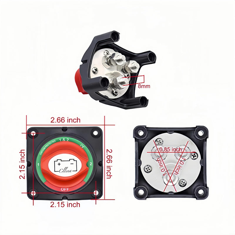 6-60V Battery Disconnect Switch Isolator for Marine Boat Car RV ATV UTV | 200A/275A Heavy Duty Waterproof Dual Battery Disconnect Switch Kill Isolator for Marine Boat Car RV ATV UTV ASW-A701S Model 2