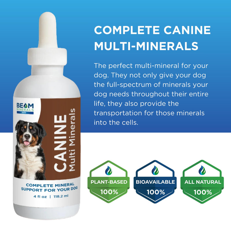 Beam Minerals Complete Canine Multi-Minerals | Full-Spectrum Minerals for Dogs | Contains Humic & Fulvic Acid | 4 fl Oz - PawsPlanet Australia