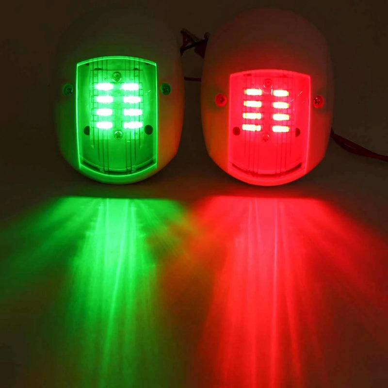 Pair of Boat navigation lights LED,MARINE LED Navigation Side Bow Lights Waterproof Running Lights For Marine Yacht Position Light Red & Green Parking Lamp (Black) Black -