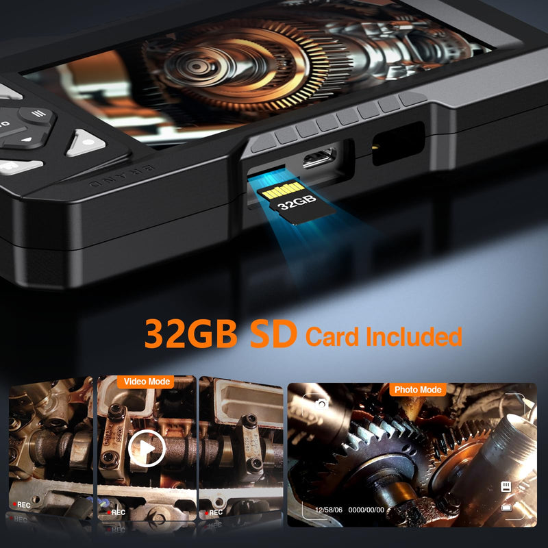Hayve 4.3inch Industrial Endoscope, 1920P Digital Borescope Inspection Camera, [Photo& Video] IP67 Waterproof Sewer Camera with 6 LED Lights,16.5FT Semi-Rigid Cable,32 GB Card