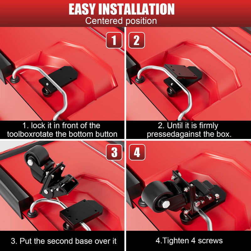 Upgraded Steel Front Wheels, Caster Wheel Kit for Milwaukee Packout Tool Box, 200 Lbs Capacity