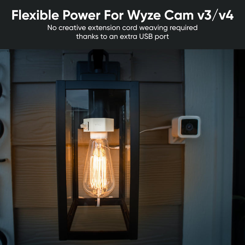 Wyze Lamp Socket Power Adapter for Wyze Cam v3/v4 (Camera Sold Separately)