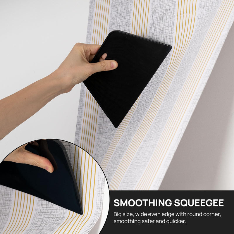 NEWISHTOOL Wallpaper Smoothing Tool Kit, Wallpaper Tools for Applying Peel and Stick Contact Paper Vinyl Film, Includes Big Smoothing Squeegee, Felt Scraper, Edge Tucking Stick, Craft Knife & Blades Set-01