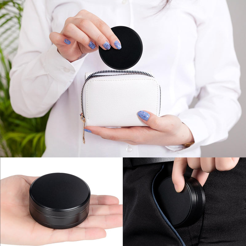 2 Compartment Metal Pill Box - Waterproof Aluminium Travel Pill Case Daily Purse Pocket Medicine Container, Portable Pill Organizer Holder for Medication, Vitamins, Fish Oils Black 2 compartment
